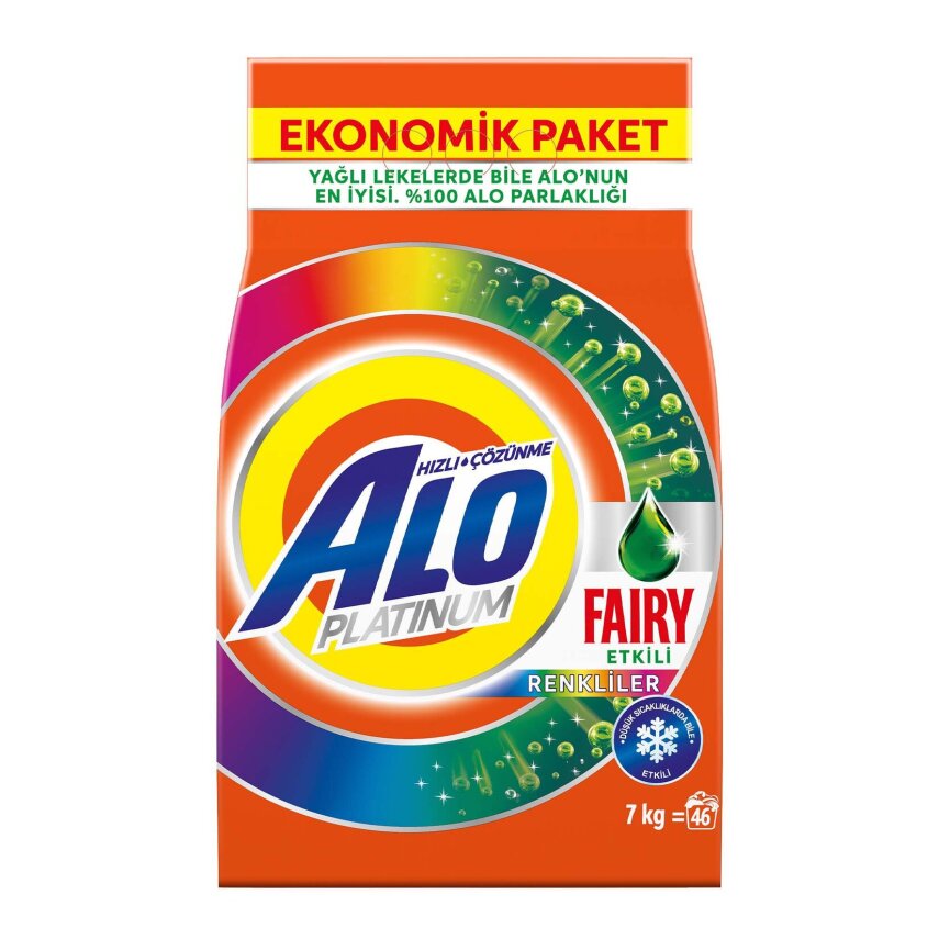 Alo Platinum 7 Kg Fairy Etkili Renkliler Aquapudra Toz Deterjan - 1