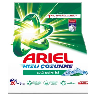 Ariel Dağ Esintisi 3 Kg AquaPudra Toz Çamaşır Deterjanı - Ariel
