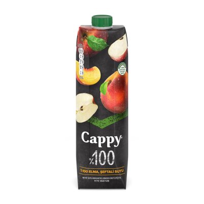Cappy %100 Elma Şeftali Suyu Karton Kutu 1 L - Cappy