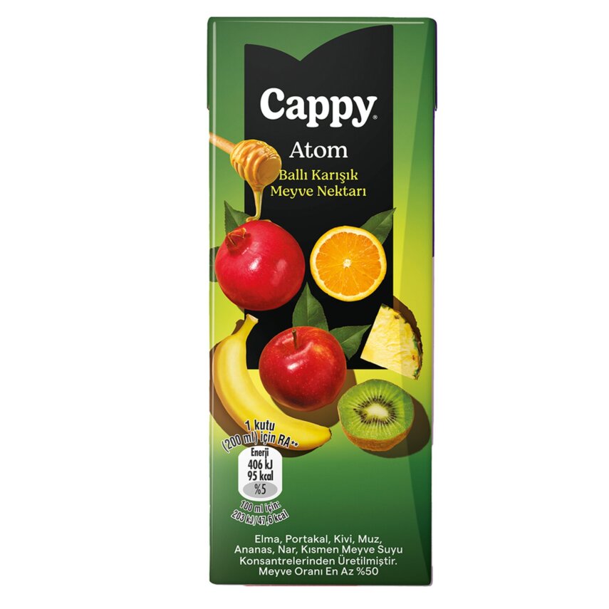 Cappy Atom Ballı Karışık Meyve Nektarı Karton Kutu 200 ML - 1