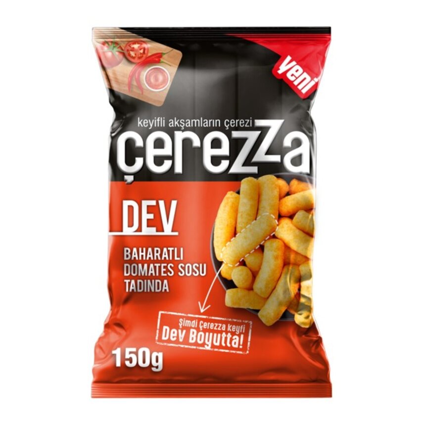 Çerezza Dev Baharatlı Domates Sosu Aromalı Mısır Çerezi Parti Boy 150 G - 1