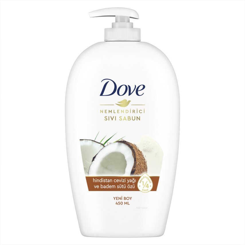 Dove Nemlendirici Sıvı Sabun Hindistan Cevizi Yağı ve Badem Sütü Özü 450 Ml - 1