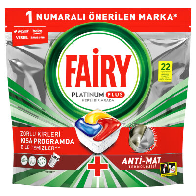 Fairy Platinum Plus 22 Yıkama Bulaşık Makinesi Deterjanı Kapsülü - Fairy