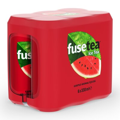 Fuse Tea Karpuz Aromalı Soğuk Çay Kutu 6x330 ML - Fuse Tea
