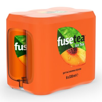 Fuse Tea Şeftali Aromalı Soğuk Çay Kutu 6x330 ML - Fuse Tea