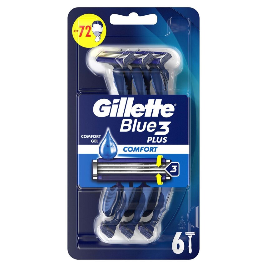 Gillette Blue3 Plus Comfort Kullan At Tıraş Bıçağı 6 Adet - 1