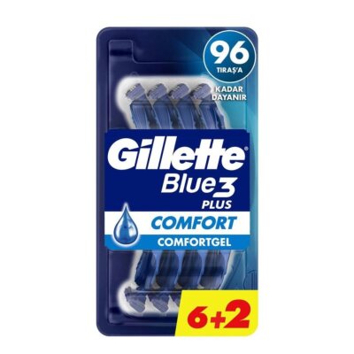 Gillette Blue3 Plus Comfort Kullan At Tıraş Bıçağı 6+2 Adet - Gillette