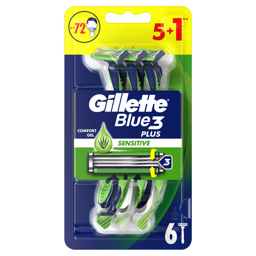 Gillette Blue3 Sensitive Kullan At Tıraş Bıçağı 6'lı - 1
