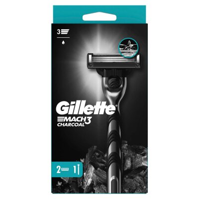 Gillette Mach3 Charcoal Kömür Etkili Makine + Yedek Tıraş Bıçağı - Gillette