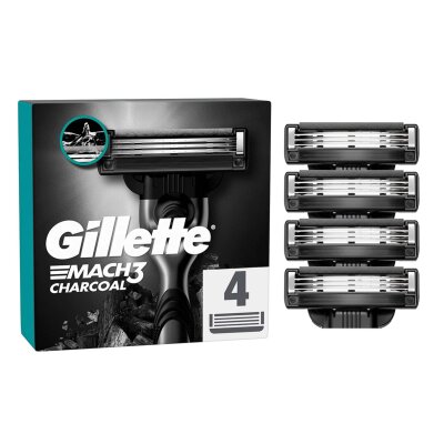 Gillette Mach3 Kömür Yedek Tıraş Bıçağı 4'lü - Gillette