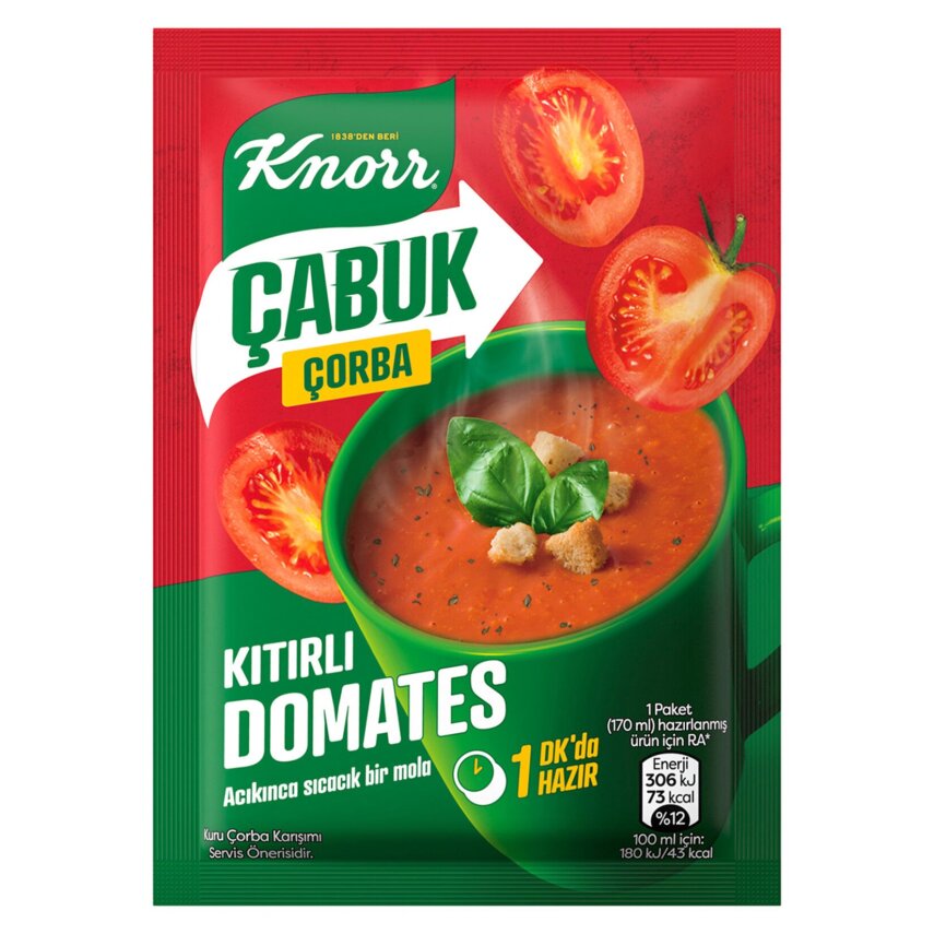 Knorr Çabuk Çorba Kıtırlı Domates 22 G - 1