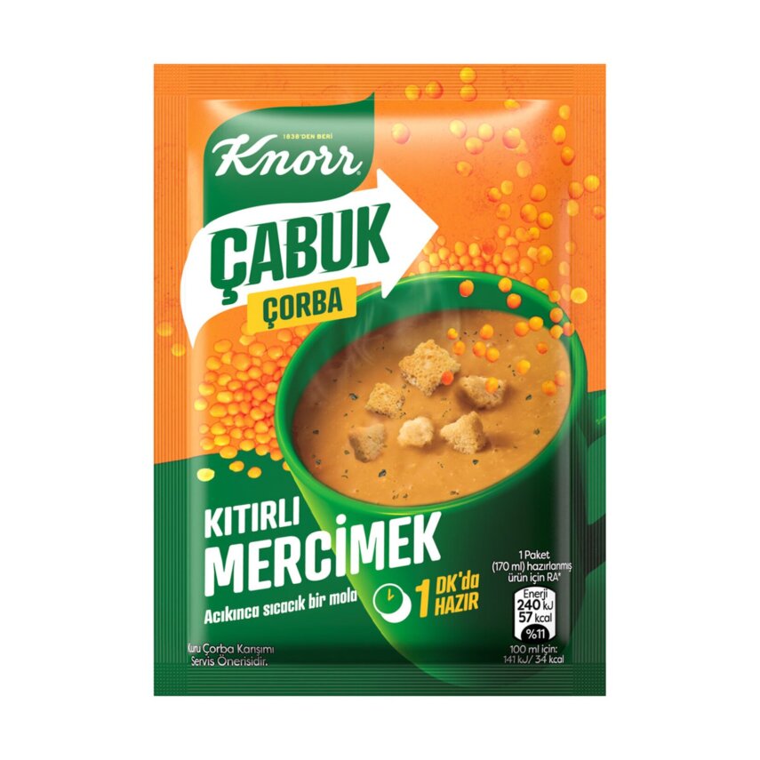 Knorr Çabuk Çorba Kıtırlı Mercimek 22 G - 1