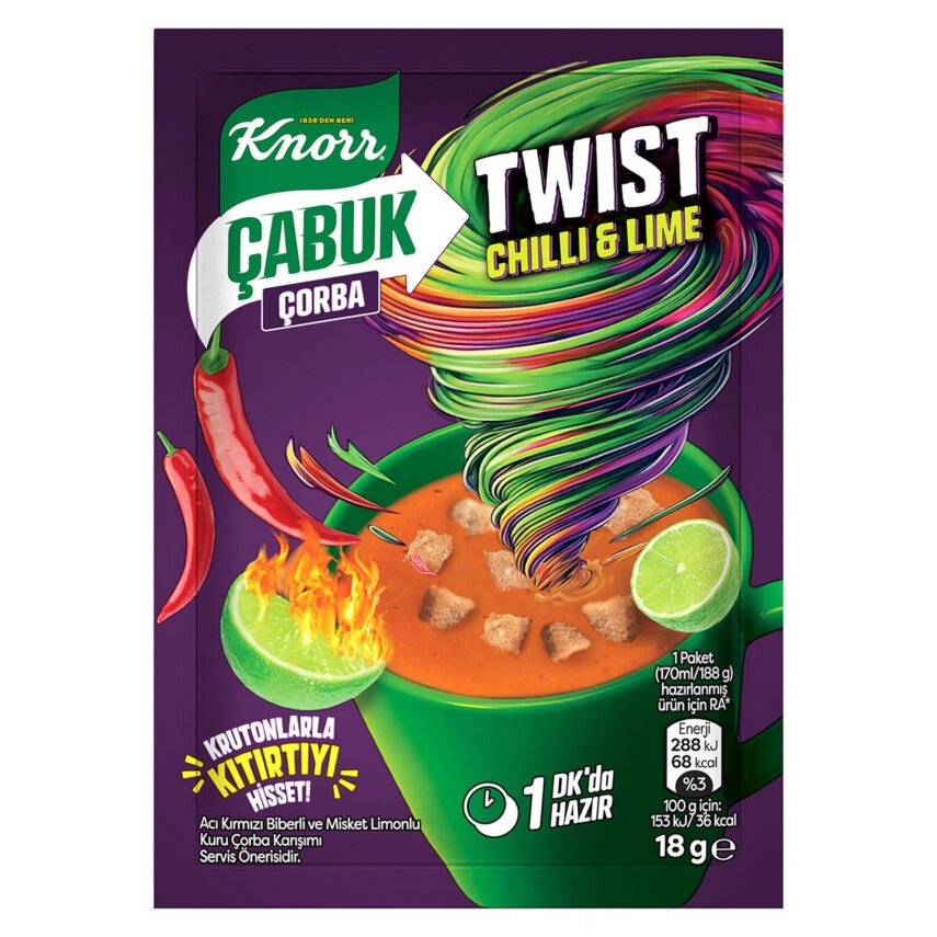 Knorr Çabuk Çorba Twist Chilli Lime 18 G - 1