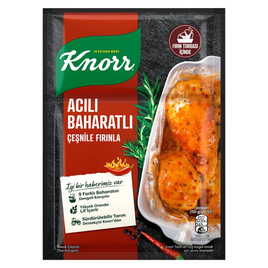 Knorr Fırında Tavuk Çeşnisi Acılı Baharatlı 31 G - 1