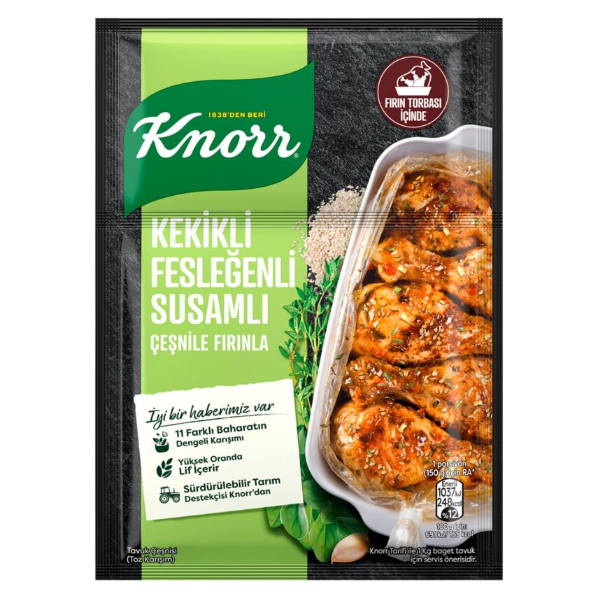 Knorr Fırında Tavuk Çeşnisi Kekikli Fesleğenli Susamlı 29 G - 1