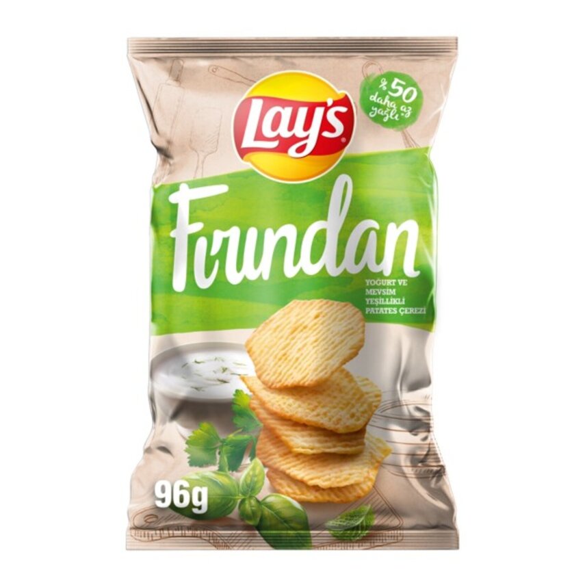 Lay's Fırından Yoğurt Mevsim Yeşillikleri Patates Cipsi Süper Boy 96 G - 1