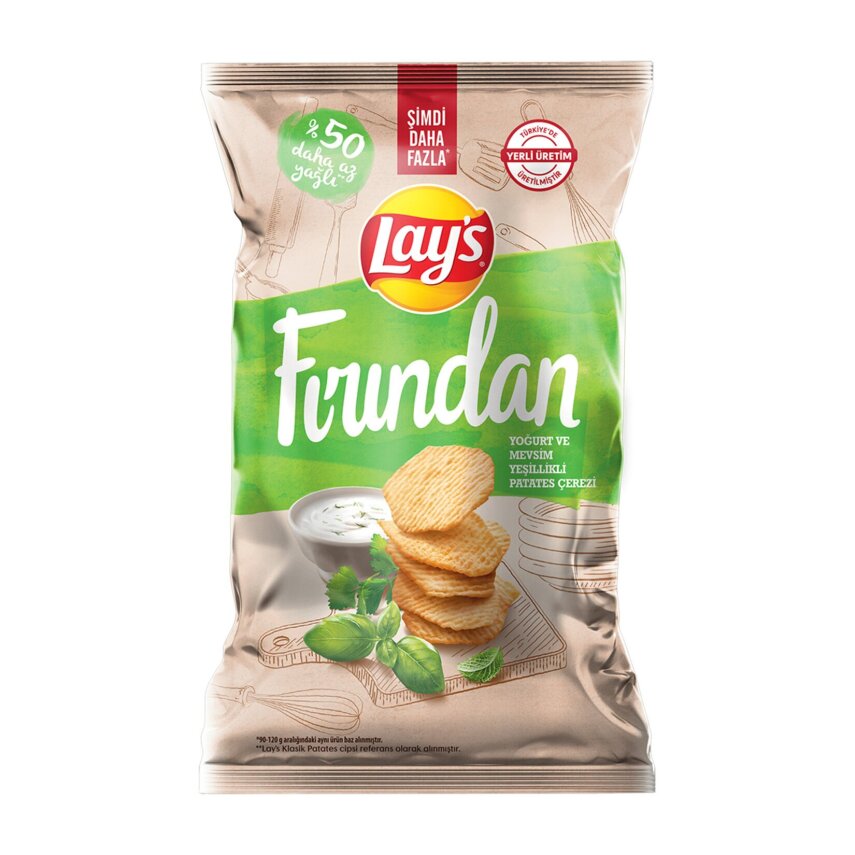 Lay’s Fırından Yoğurt ve Mevsim Yeşillikli Patates Çerezi Süper Boy 110 G - 1