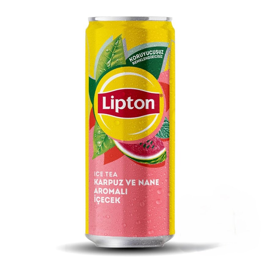 Lipton Ice Tea Karpuz ve Nane Aromalı Soğuk Çay Kutu 330 Ml - 1
