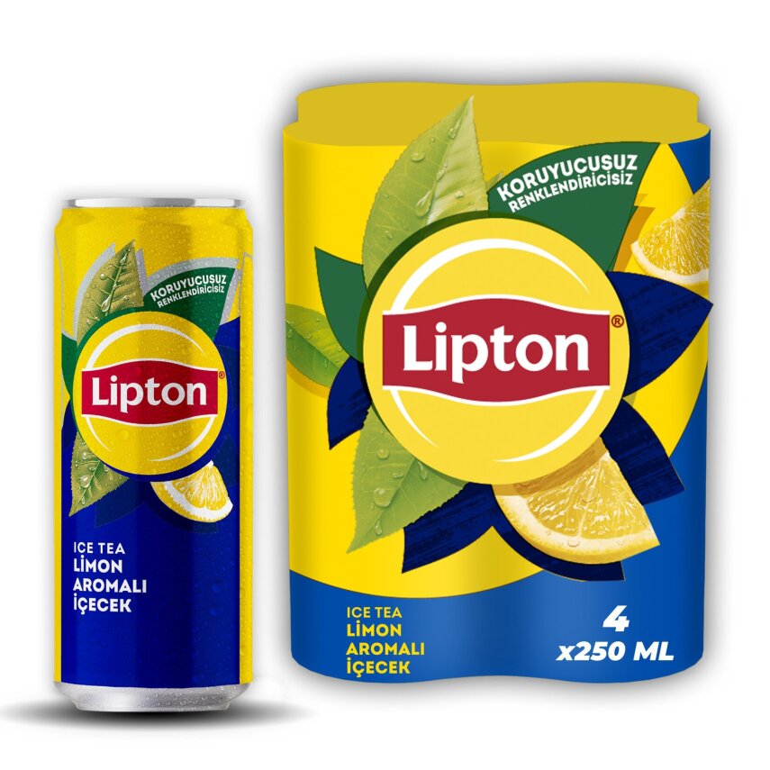 Lipton Ice Tea Limon Aromalı Soğuk Çay Kutu 4 x 250 Ml - 1