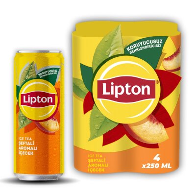 Lipton Ice Tea Şeftali Aromalı Soğuk Çay Kutu 4 x 250 Ml - Lipton