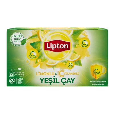 Lipton Limonlu Yeşil Çay Bardak Poşet 20'li 30 G - Lipton