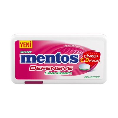 Mentos Clean Breath Defensive Vişne Aromalı Şeker 21 G - Mentos