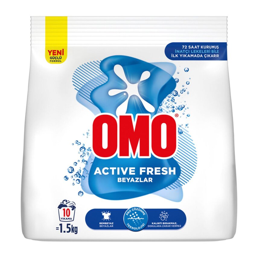 Omo Active Fresh Beyazlar Toz Deterjan 10 Yıkama 1.5 Kg - 1