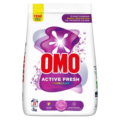Omo Active Fresh Toz Çamaşır Deterjanı Renkliler 3 KG 20 Yıkama - OMO