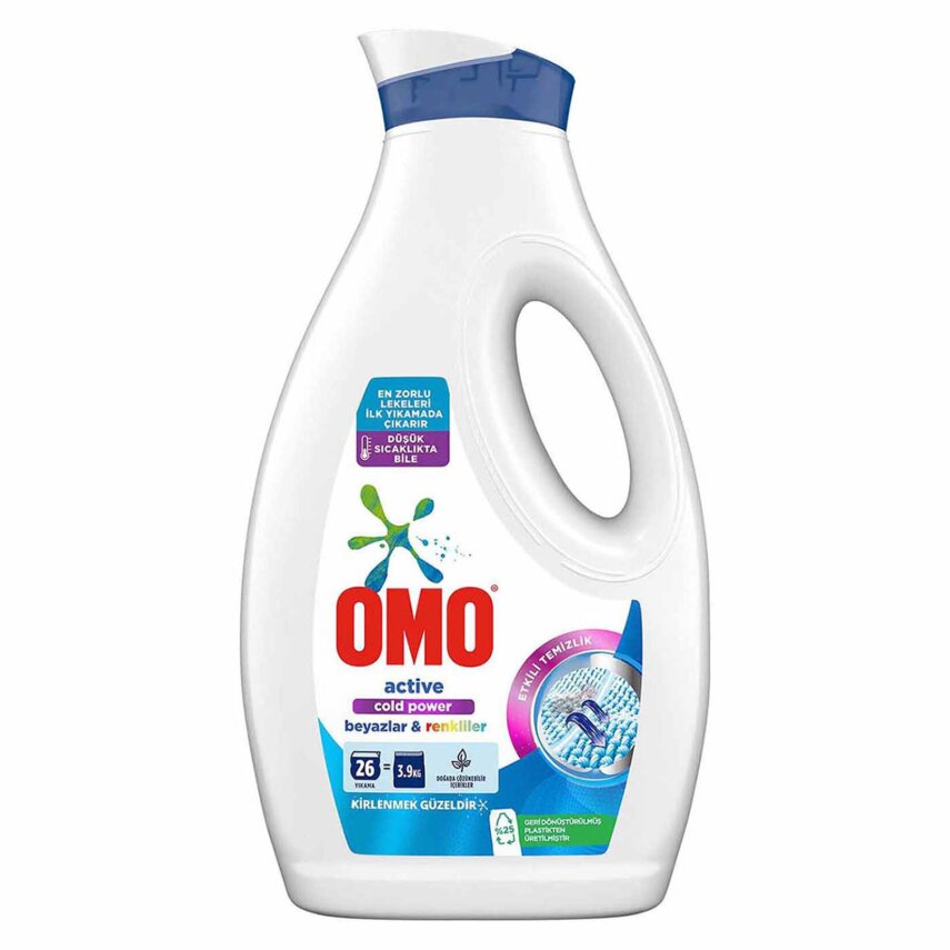 Omo Sıvı Active Beyaz ve Renkli 26 Yıkama 1.69 L - 1