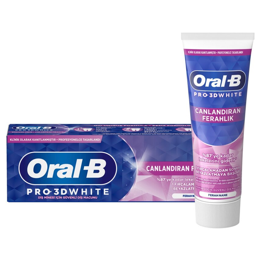 Oral-B Pro 3D White Canlandıran Ferahlık Diş Macunu 75 Ml - 1