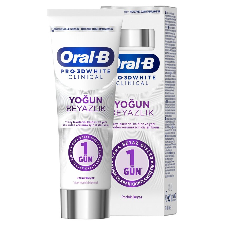 Oral-B Pro 3D White Clinical Parlak Beyaz 75 Ml - 1