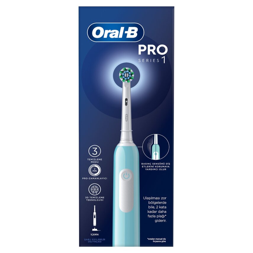 Oral-B Şarjlı Diş Fırçası Pro1 Turkuaz - 1