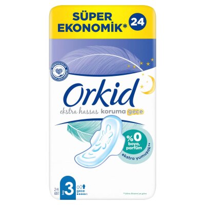 Orkid Ekstra Hassas Dörtlü Gece 24'lü - Orkid