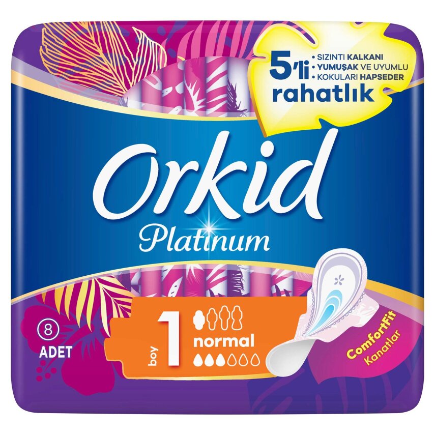 Orkid Platinum Hijyenik Ped Normal Tekli 8'li - 1