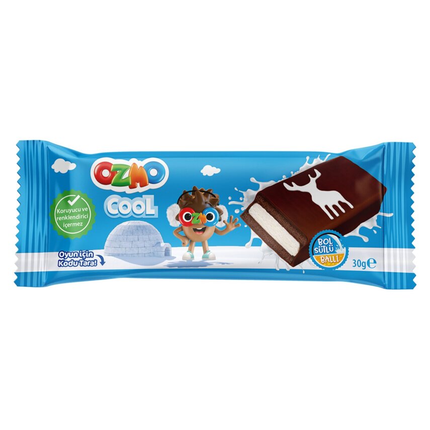 Ozmo Cool Bol Sütlü Ballı Krema Dolgulu Çikolata Kaplı Kek 30 G - 1