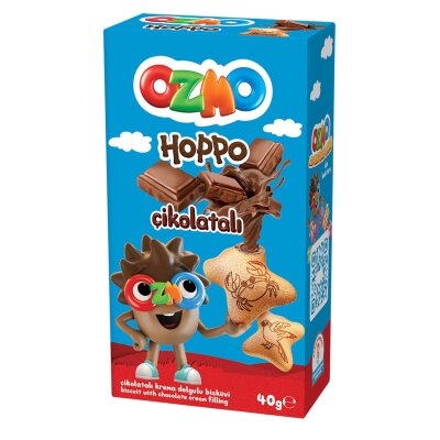 Ozmo Hoppo Çikolatalı Krema Dolgulu Bisküvi 40 G - Ozmo