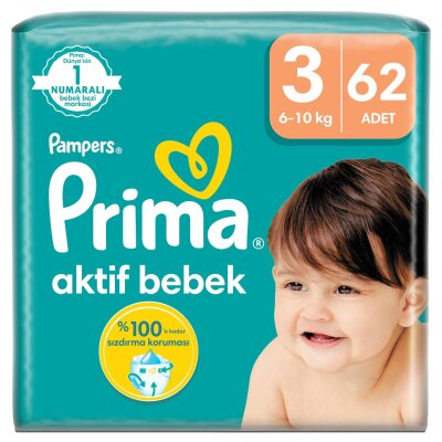 Prima Aktif Bebek Ekonomik Paket 3 Beden 6-10 Kg 62 Adet - Prima