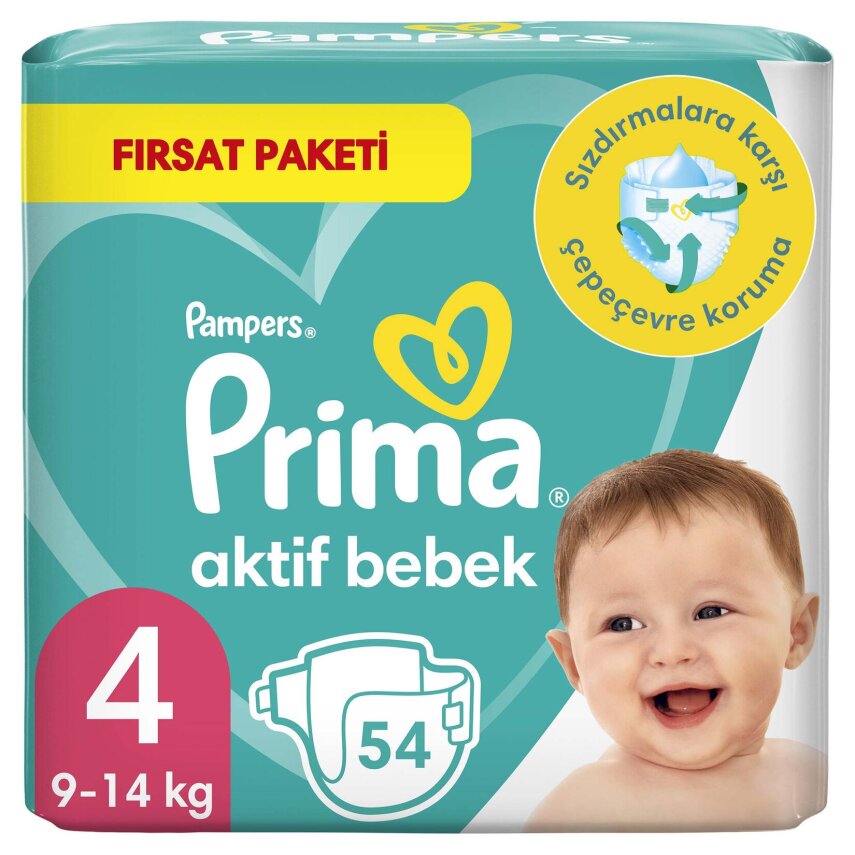 Prima Aktif Bebek Ekonomik Paket 4 Beden 9-14 Kg 54 Adet - 1
