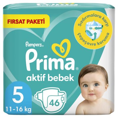 Prima Aktif Bebek Ekonomik Paket 5 Beden 11-18 Kg 46 Adet - Prima