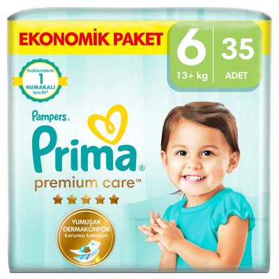 Prima Bebek Bezi Premium Care 6 Numara 35'li 13+ Kg Ekonomik Paket - Prima