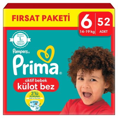 Prima Külot Bebek Bezi 6 Numara 52 Adet Fırsat Paketi - Prima