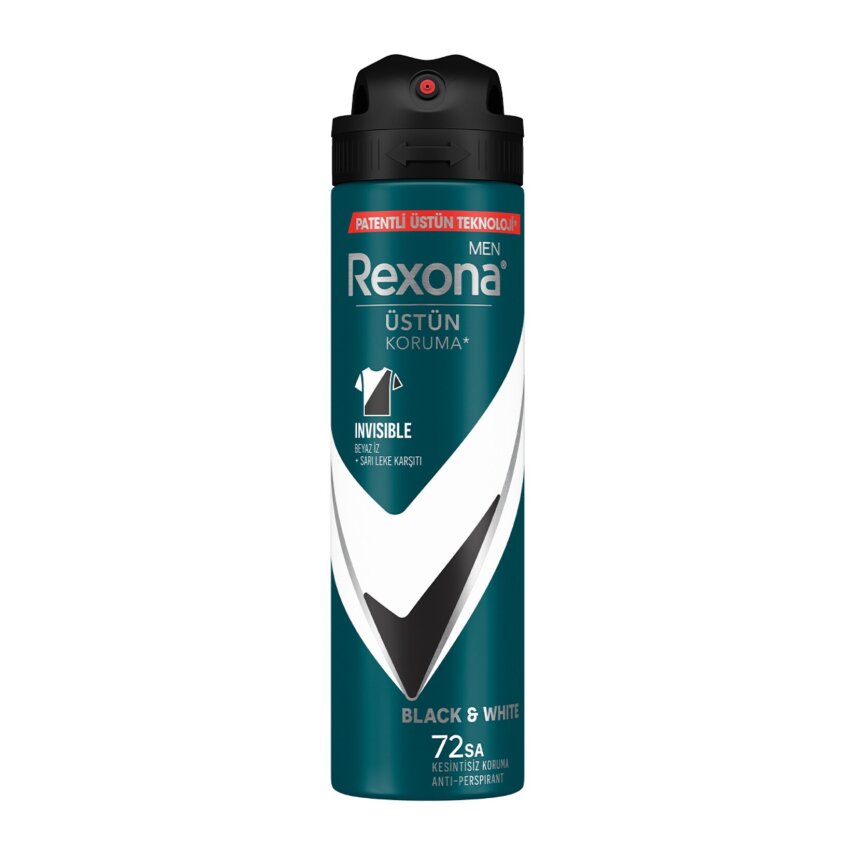 Rexona Men Erkek Sprey Deodorant Invisible Black & White 150 ml - 1