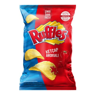 Ruffles Ketçap Aromalı Patates Cipsi Süper Boy 125 G - Ruffles