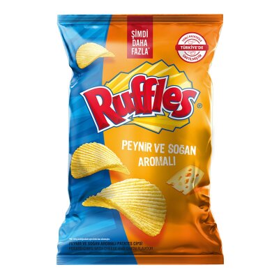 Ruffles Peynir ve Soğan Aromalı Patates Cipsi Süper Boy 125 G - Ruffles