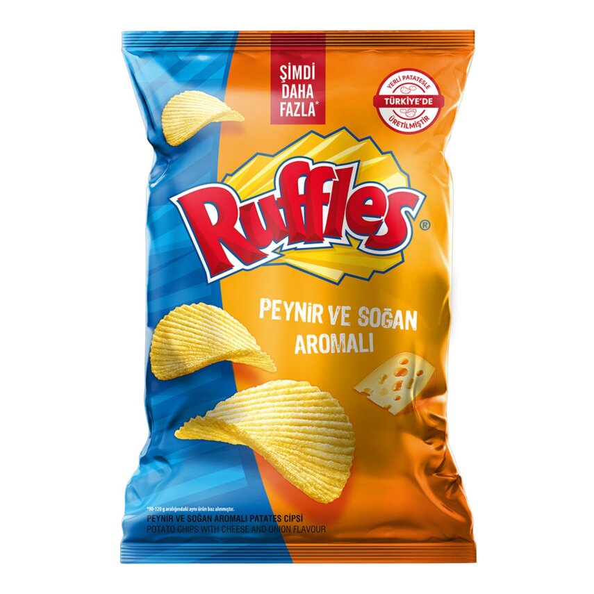 Ruffles Peynir ve Soğan Aromalı Patates Cipsi Süper Boy 125 G - 1